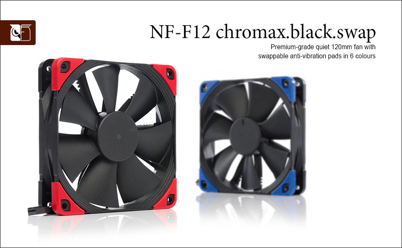 Noctua NF-F12 PWM chromax.black.swap, Premium Quiet Fan, 4-Pin 